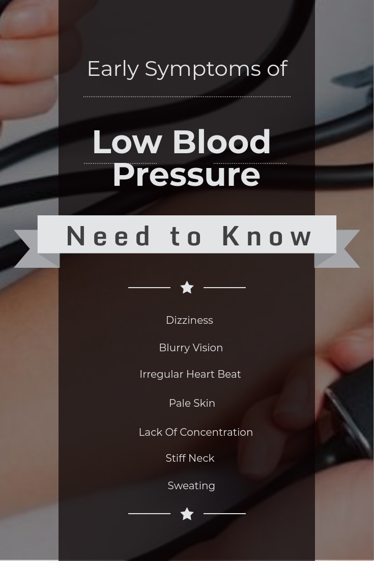 Early symptoms of low blood pressure