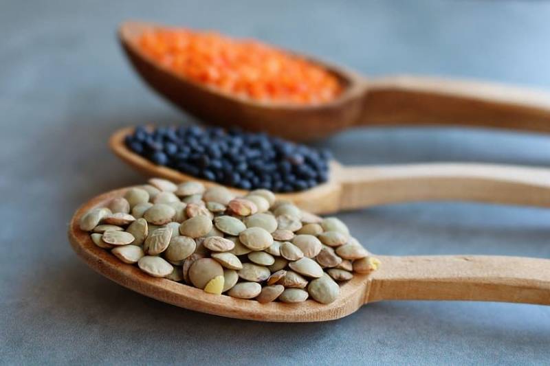 different types of lentils shown